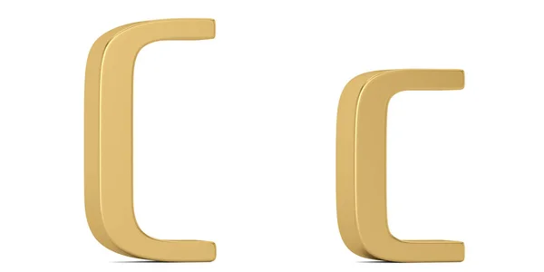 Gold Metall Alphabet Isoliert Auf Weißem Hintergrund Illustration — Stockfoto