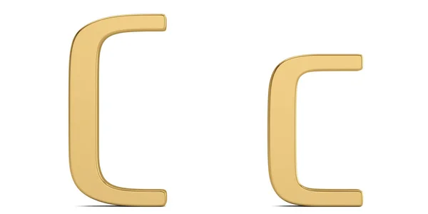 Gold Metall Alphabet Isoliert Auf Weißem Hintergrund Illustration — Stockfoto