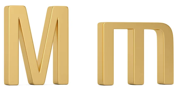 Gold Metall Alphabet Isoliert Auf Weißem Hintergrund Illustration — Stockfoto