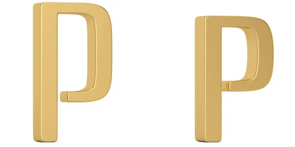 Gold Metall Alphabet Isoliert Auf Weißem Hintergrund Illustration — Stockfoto