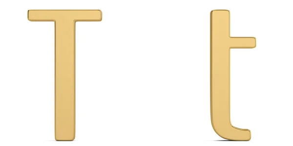 Gold Metall Alphabet Isoliert Auf Weißem Hintergrund Illustration — Stockfoto