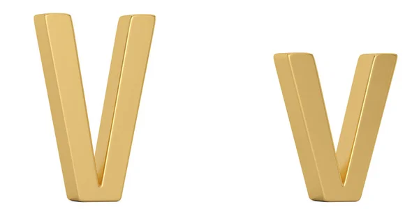 Gold Metall Alphabet Isoliert Auf Weißem Hintergrund Illustration — Stockfoto