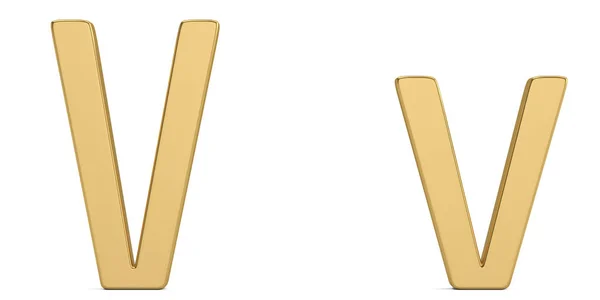 Gold Metall Alphabet Isoliert Auf Weißem Hintergrund Illustration — Stockfoto