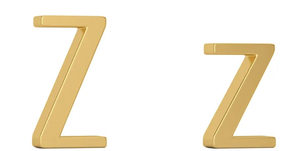 Gold Metall Alphabet Isoliert Auf Weißem Hintergrund Illustration — Stockfoto