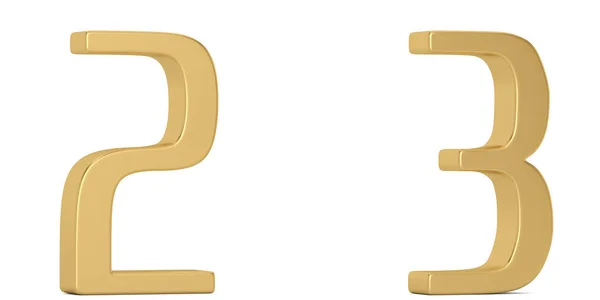 Gold Metall Ziffer Isoliert Auf Weißem Hintergrund Illustration — Stockfoto
