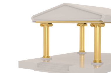 Beyaz arka plan üzerinde 3d illüstrasyon izole bir altın bina.