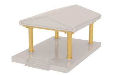 Beyaz arka plan üzerinde 3d illüstrasyon izole bir banka binası.