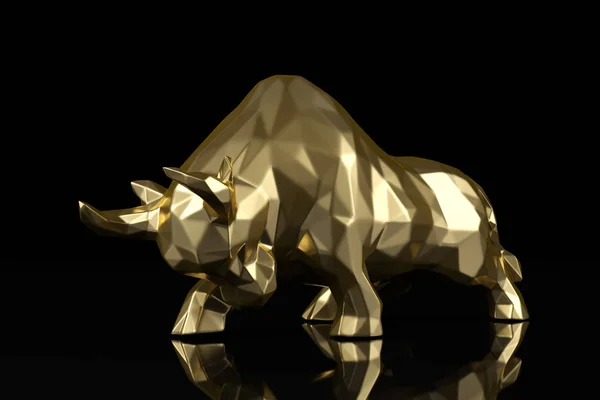 Golden Bull Black Background Illustration — Stock Photo, Image