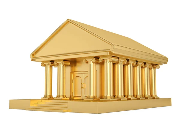 Здание Золотого Банка Изолировано Белом Фоне Иллюстрации — стоковое фото