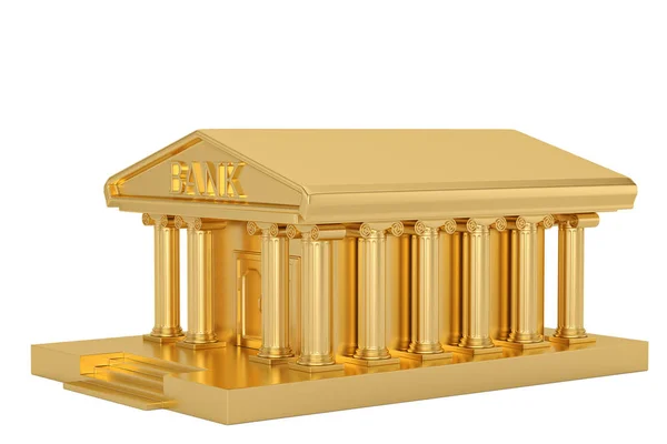 Здание Золотого Банка Изолировано Белом Фоне Иллюстрации — стоковое фото