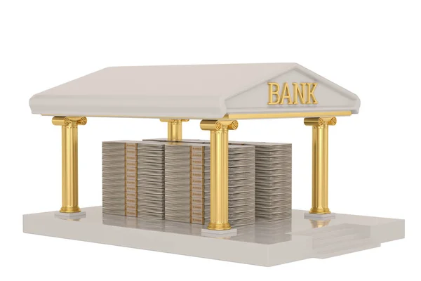 Здание Банка Изолированное Белом Фоне Иллюстрации — стоковое фото