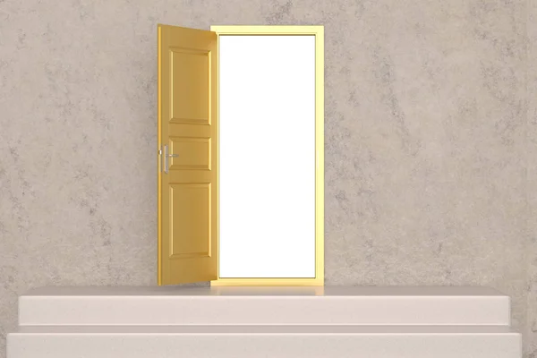 Door Open White Wall Illustration — Stock Photo, Image