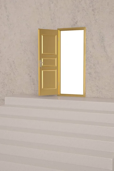 Door Open White Wall Illustration — Stock Photo, Image