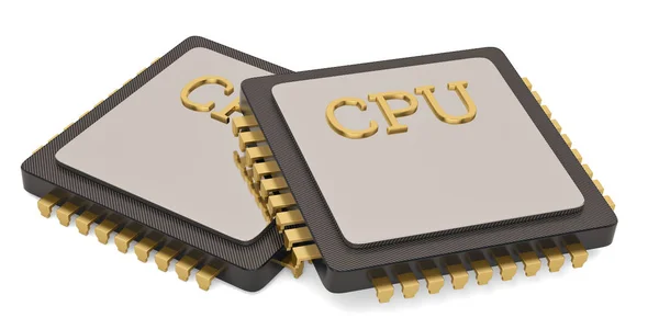 Centrální Počítač Procesory Cpu Izolované Bílé Pozadí Obrázek — Stock fotografie