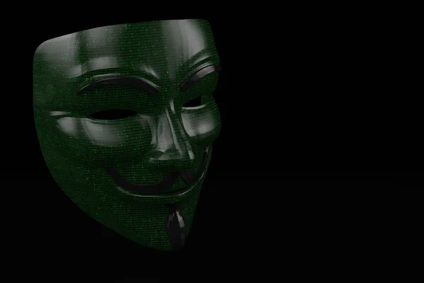Guy Fawkes Máscara Digital Sobre Fondo Negro Ilustración — Foto de Stock
