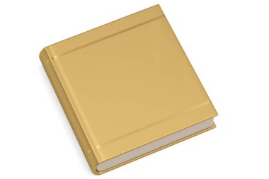 Beyaz arka plan üzerinde 3d illüstrasyon izole altın kitap.