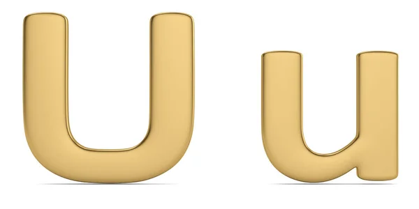 Buchstabe Aus Gold Solides Alphabet Isoliert Auf Weißem Hintergrund Illustration — Stockfoto