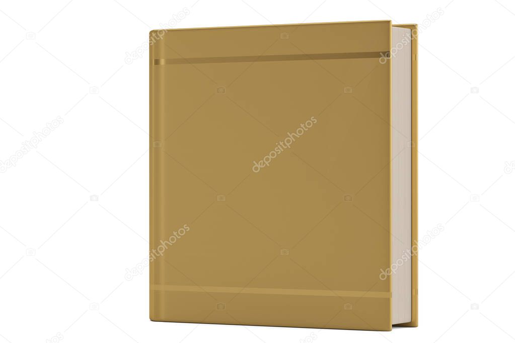 Golden  book isolated on white background 3D illustration.