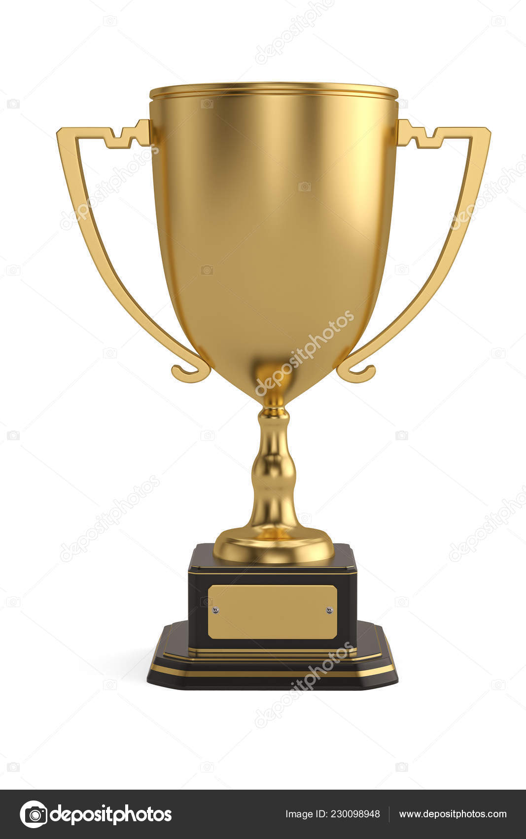 Gold Trophy Cup Isolated White Background Illustration Stock Photo by