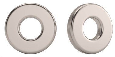 Beyaz arka plan üzerinde izole çelik sağlam alfabesinden harf o. 3D çizim