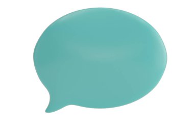 Beyaz arka plan üzerinde izole konuşma balonu. 3D çizim