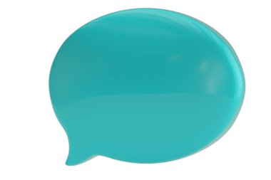 Beyaz arka plan üzerinde izole konuşma balonu. 3D çizim.