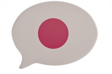 Ulusal bayrak beyaz arka plan üzerinde izole konuşma balonu içinde. 3D çizim.