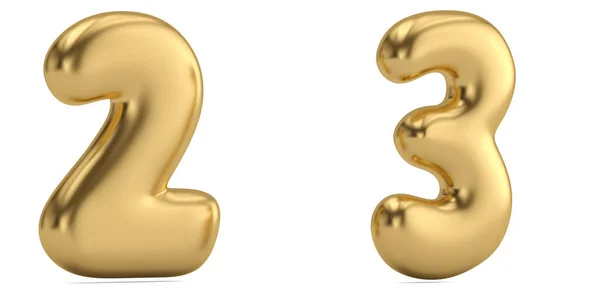 Numeral Alfabeto Sólido Dourado Isolado Sobre Fundo Branco Ilustração — Fotografia de Stock