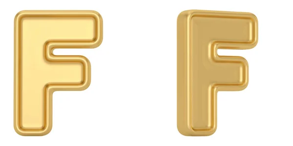 Carta Alfabeto Sólido Dourado Isolado Sobre Fundo Branco Ilustração — Fotografia de Stock