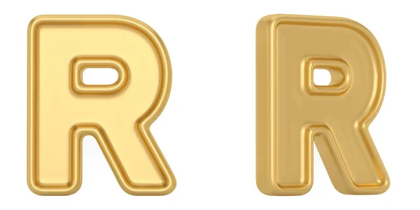 Buchstabe Aus Gold Massivem Alphabet Isoliert Auf Weißem Hintergrund Illustration — Stockfoto