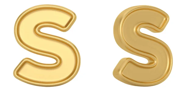 Carta Ouro Alfabeto Sólido Isolado Fundo Branco Ilustração — Fotografia de Stock