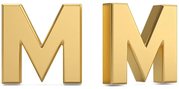 Buchstabe Aus Gold Solides Alphabet Isoliert Auf Weißem Hintergrund Illustration — Stockfoto