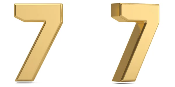 Numeral Gold Solid Alphabet Isolated White Background Illustration — Stock Photo, Image