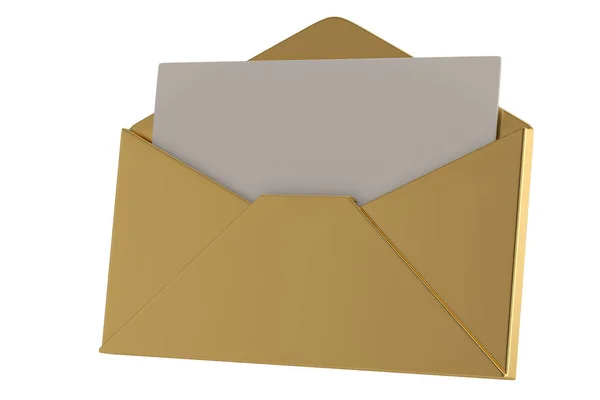 Золота Пошта Ізольована Білому Тлі Ілюстрація — стокове фото