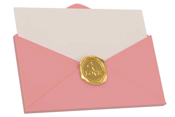 Pink Love Mail Isolated White Background Illustration — Stock Photo, Image