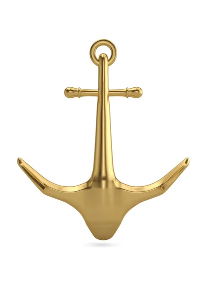 Golden Anchor Isolated White Background Illustration — Stock Photo, Image