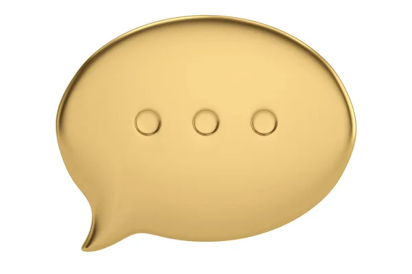 Gouden Tekstballon Geïsoleerd Een Witte Achtergrond Illustratie — Stockfoto