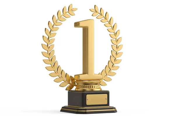 First Place Trophy Isolated White Background Illustration — Stock Photo, Image