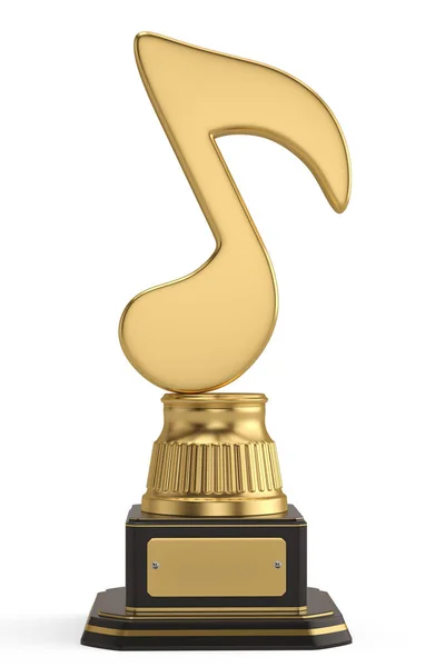 Gouden Muzieknoot Trofee Geïsoleerd Een Witte Achtergrond Illustratie — Stockfoto