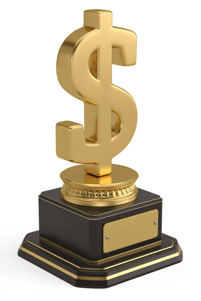 Trofeo Simbolo Valuta Oro Isolato Sfondo Bianco Illustrazione — Foto Stock