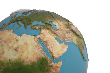 Beyaz arka plan üzerinde 3d illüstrasyon izole gezegen dünya küre