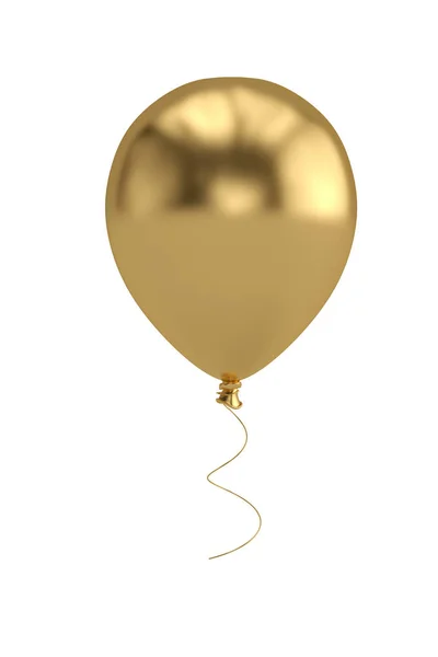 Balões Dourados Isolados Sobre Fundo Branco Ilustração — Fotografia de Stock