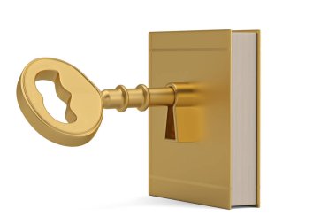 Beyaz arka plan üzerinde izole bir kitap tuþlayýn. 3D çizim.