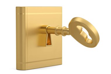 Beyaz arka plan üzerinde izole bir kitap tuþlayýn. 3D çizim.