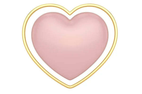 Καρδιά Σχήμα Πλαισίου Και Καρδιά Που Απομονώνονται Λευκό Φόντο Απεικόνιση — Φωτογραφία Αρχείου