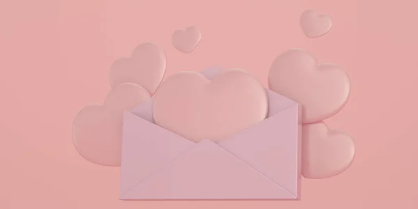Láska Mail Srdce Izolovaných Bílém Pozadí Obrázek — Stock fotografie