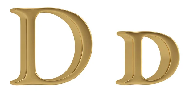 Gold Metall Alphabet Isoliert Auf Weißem Hintergrund Illustration — Stockfoto