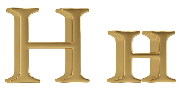 Gold Metall Alphabet Isoliert Auf Weißem Hintergrund Illustration — Stockfoto