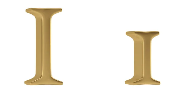 Goud Metaal Alfabet Geïsoleerd Een Witte Achtergrond Illustratie — Stockfoto