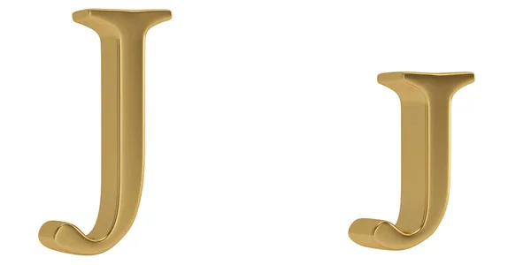 Gold Metall Alphabet Isoliert Auf Weißem Hintergrund Illustration — Stockfoto